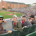 A group of teens at a minor league baseball game as part of an ASD College Transition Summer Program.